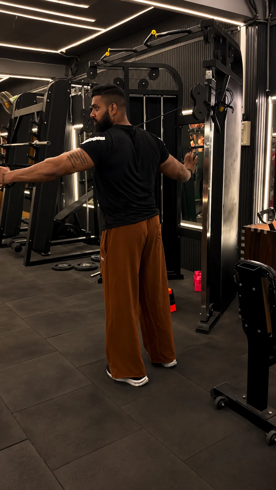 Cable crossover station on the POL Fitness floor